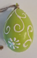 Eier mit Ornament grün Keramik 4x6cm 3.50